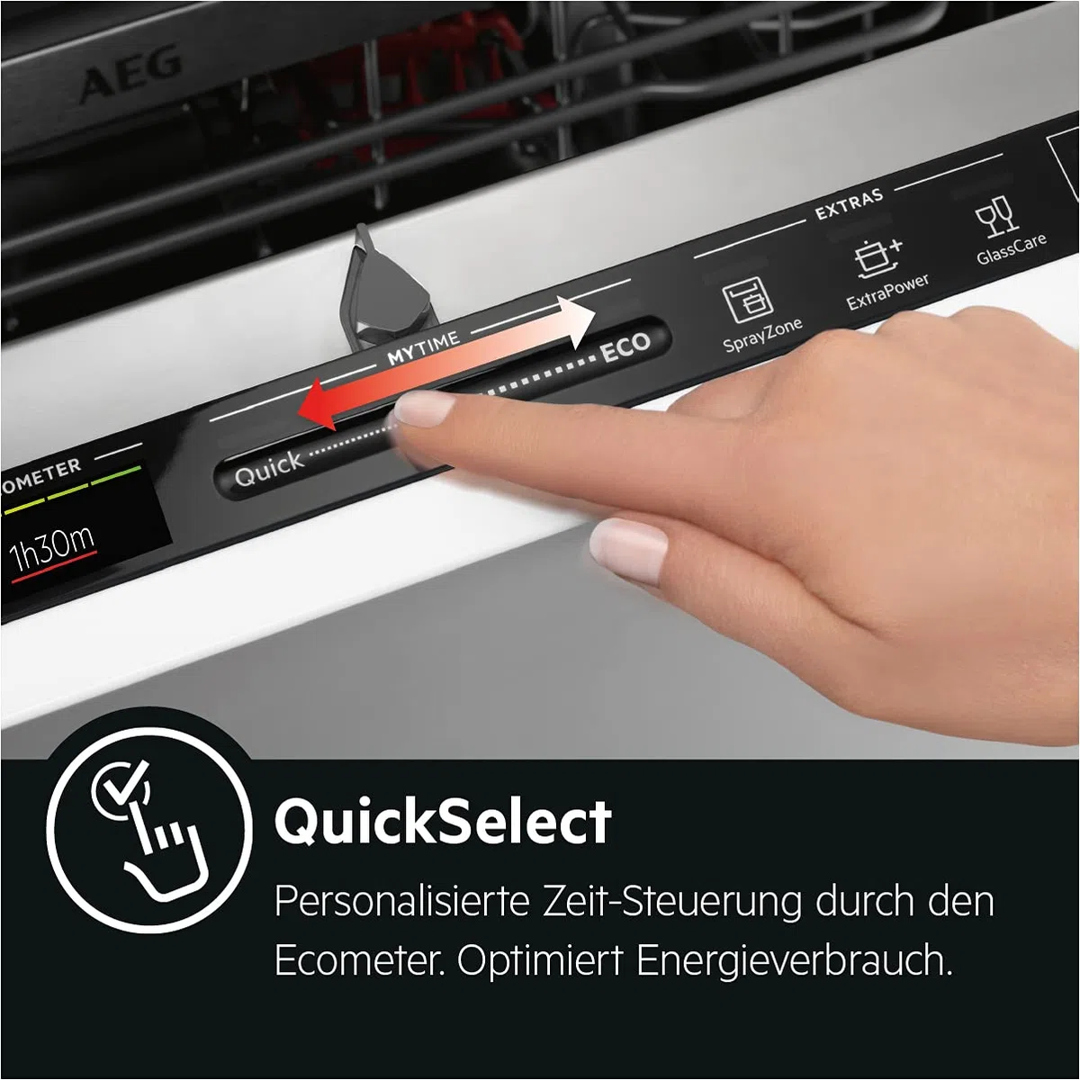 AEG Lavastoviglie completamente integrata 60 cm, lavastoviglie serie 7000: con protezione per vetro, classe energetica C, cassetto portaposate, controllo orario personalizzato, silenzioso, 40 dB,