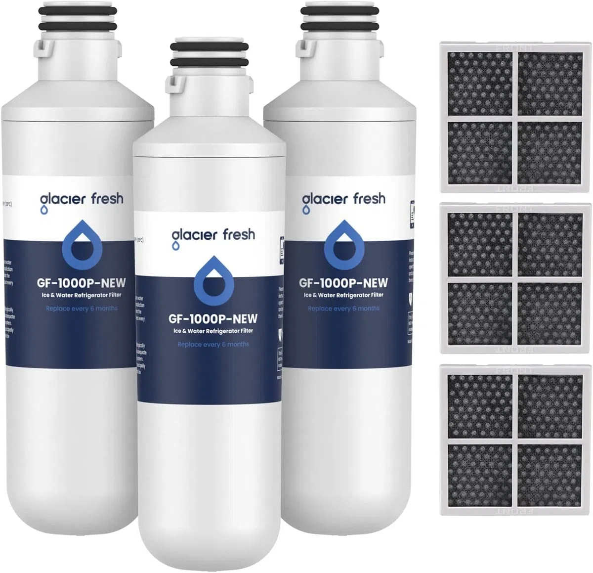 GLACIER FRESH LT1000PC ADQ747935 Filtro acqua frigorifero e filtro aria, ricambio per LG® LT1000P®/PC/PCS, LMXS28626S, LFXS26973S, MDJ64844601, ADQ74793501, ADQ74793502 e LT120F® (3)