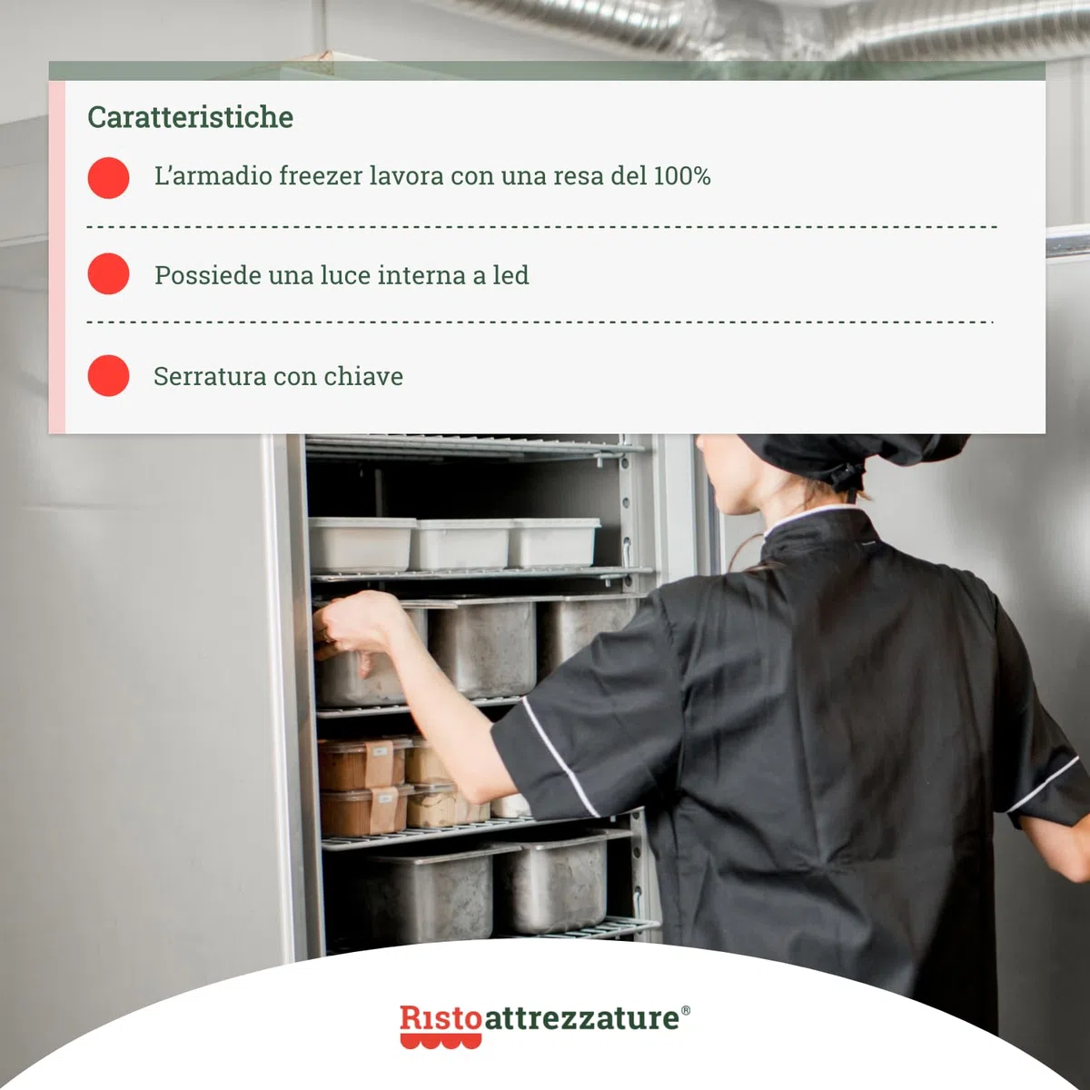 Armadio congelatore refrigerato in acciaio inox 2 ante 1400 lt -18-22°C