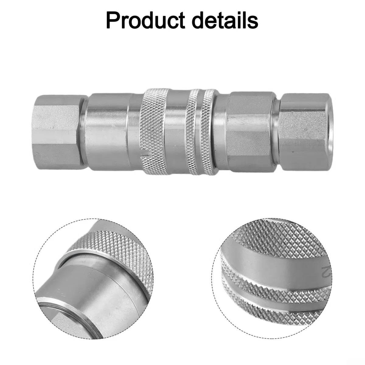 Set di accoppiatori rapidi idraulici, con valvola, design a faccia piatta, per NPT 1/4" 3/8" 1/2" 3/4", acciaio al carbonio e costruzione in acciaio inossidabile, per agricoli e industriali