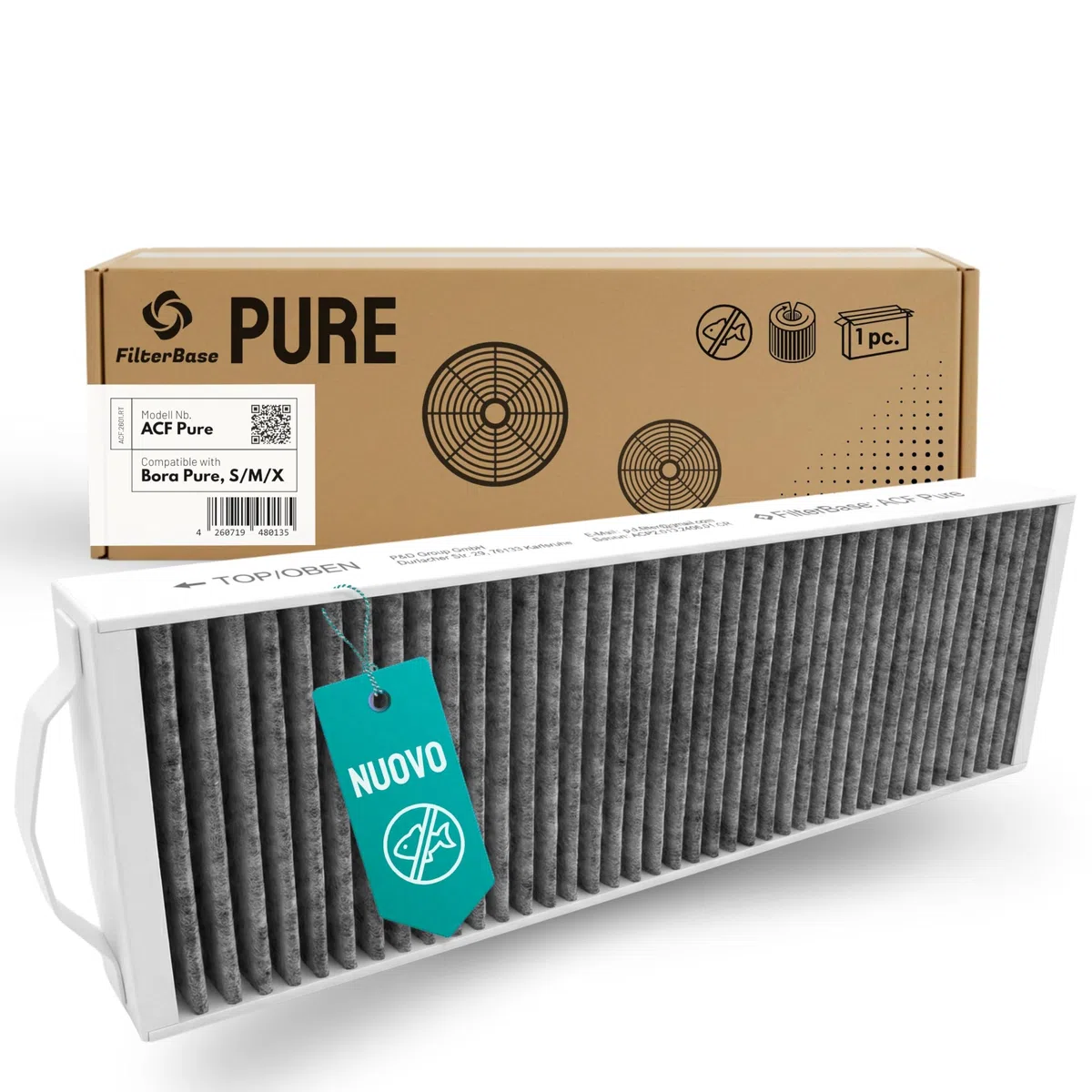 Filtro a carbone attivo compatibile Bora Pure PUAKF per cappa PURU PUXU