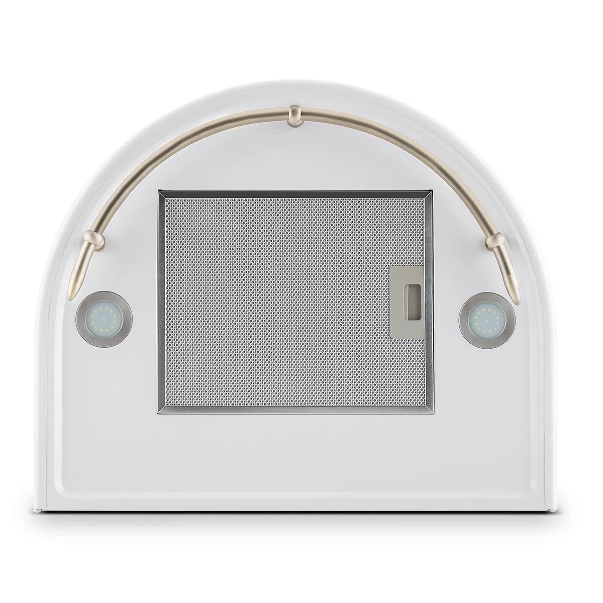 Klarstein Lumio Neo Cappa Aspirante Retró da cucina a parete in acciaio, 60 cm, capacità di aspirazione pari a 610m³/h, illuminazione alogena attivabile, Tre velocità di ventilazione, Bianco