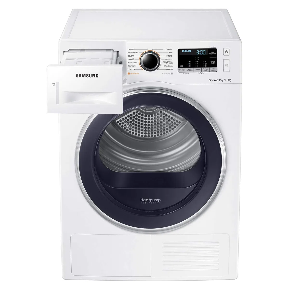 Samsung DV90M5000QW Asciugatrice 9 kg, Bianco con Oblò Blu (Ricondizionato)