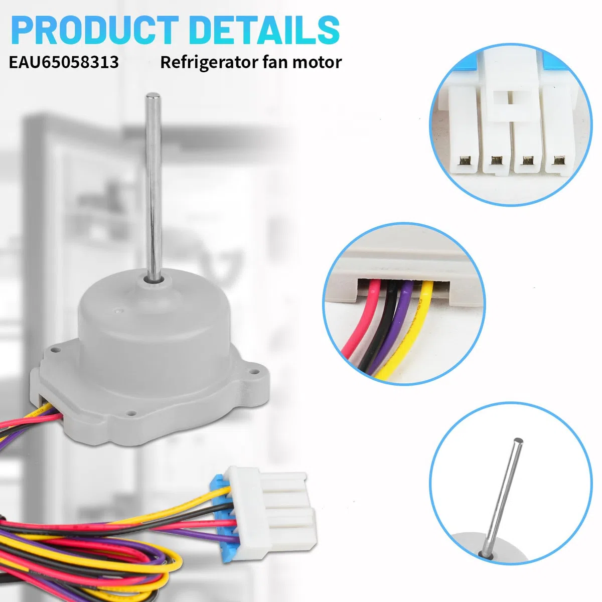 EAU65058313 EAU63103001 - Ventola per frigorifero Evapoartor/condensatore, compatibile con LG Kenmore Freezer ODM-056F-13 AP7178307 EAP16662420 PS16662420