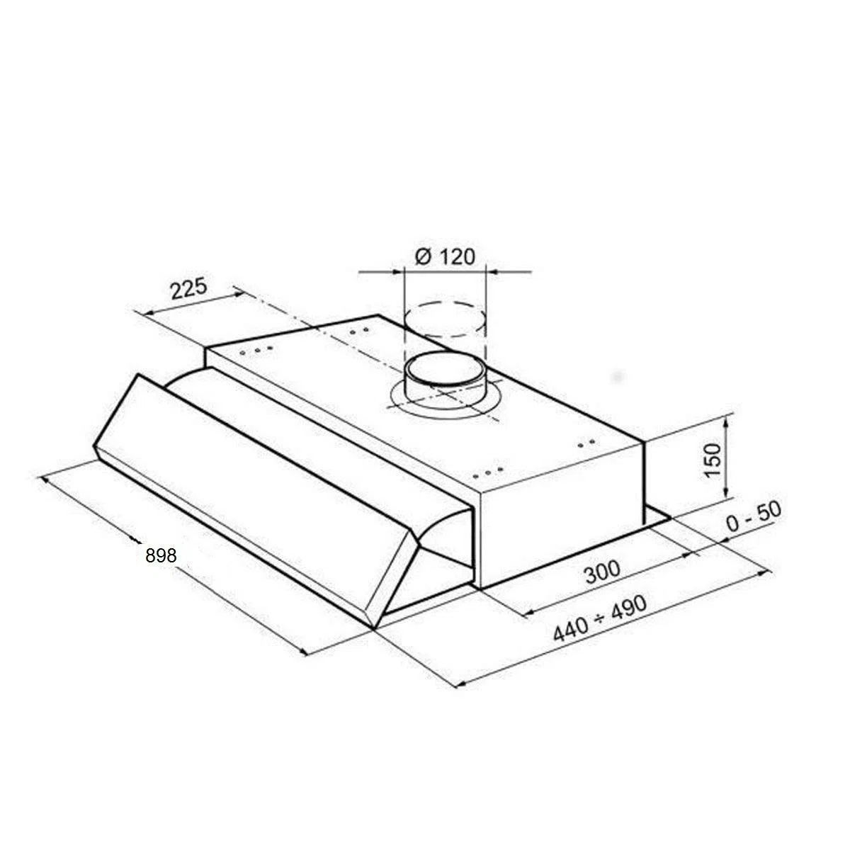 FABER Cappa ad incasso 2152 SRM LG A90 finitura grigio chiaro da 90cm