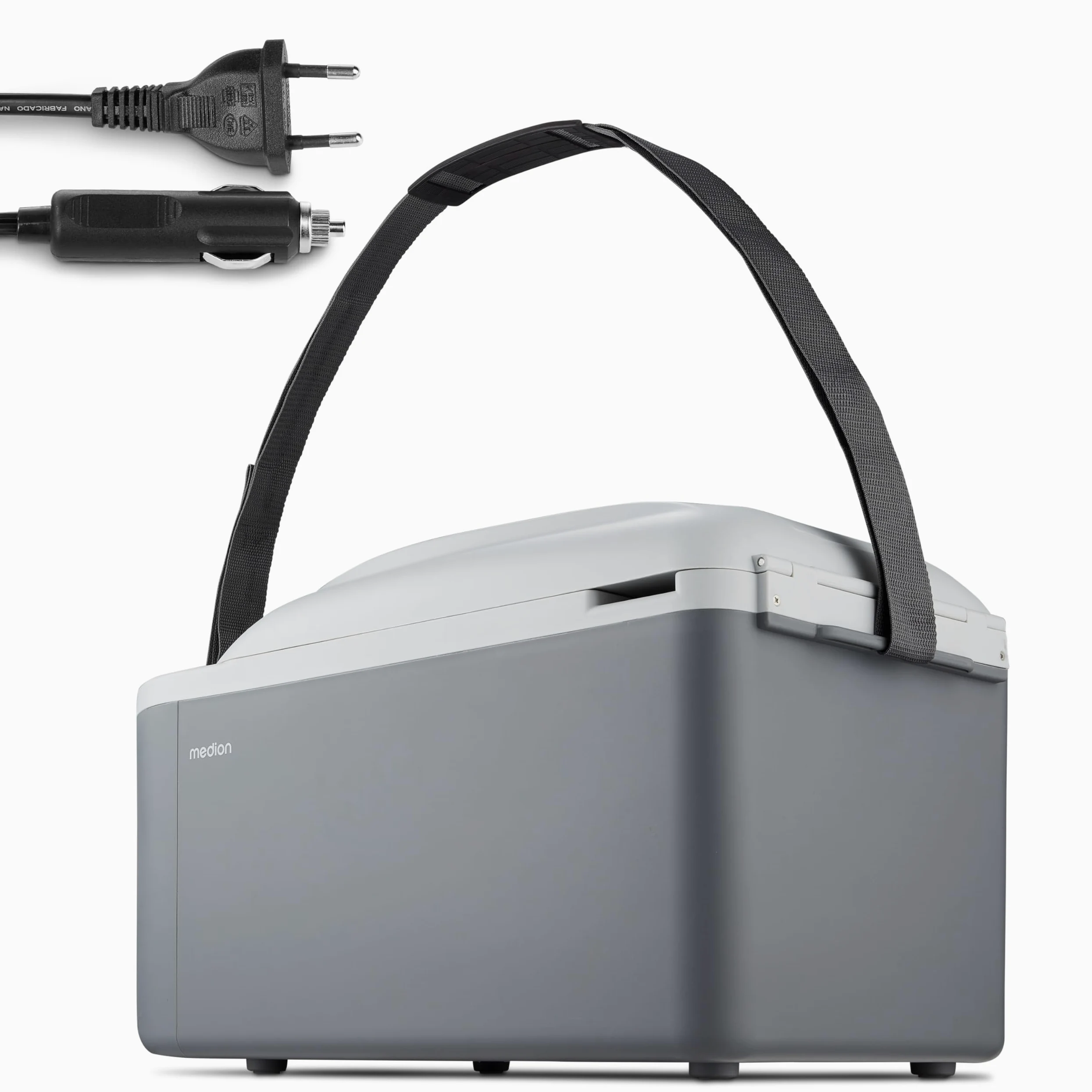 MEDION Frigorifero portatile con funzione di riscaldamento (elettrico, 2 in 1 raffreddamento e riscaldamento, 16 litri, tracolla, collegamento 2 in 1 230 V e adattatore per auto 12 V, per auto, camion