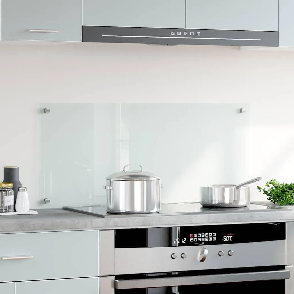 Solivagant Paraschizzi per Cucina Trasparente 90x40 cm in Vetro Temperato,Trasparente,6.13kg