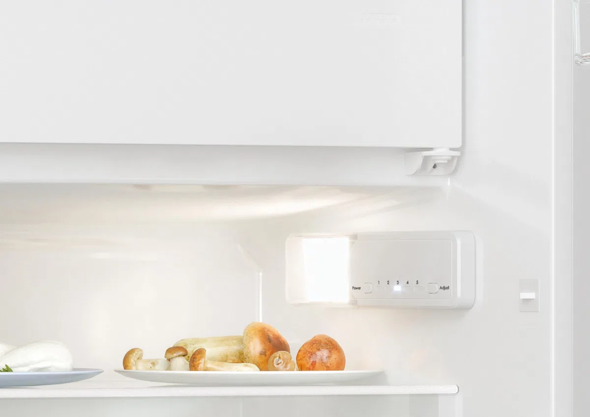Candy CM4SE68W - Frigorifero da incasso con congelatore, porta a traino, 16 litri, 2 ripiani in vetro