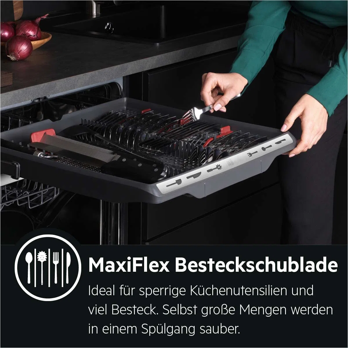 AEG Lavastoviglie completamente integrata 60 cm, lavastoviglie serie 7000: con protezione per vetro, classe energetica C, cassetto portaposate, controllo orario personalizzato, silenzioso, 40 dB,