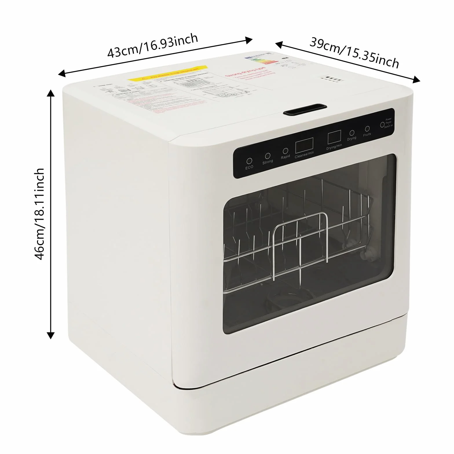 Lavastoviglie da tavolo per cucina, dispositivo compatto con 6 – 8 coperte, 4 programmi e funzione UV, conservazione della freschezza 72 ore e asciugatura ad aria calda, lavastoviglie da tavolo a