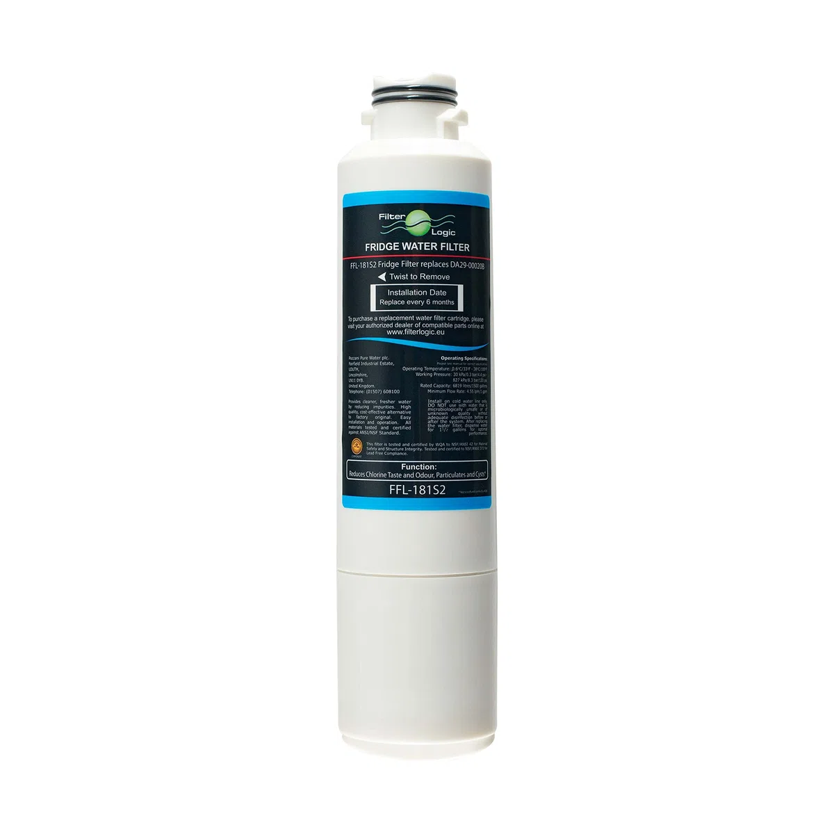 2x FilterLogic FFL-181S2 Filtri acqua frigo compatibile con Samsung DA29-00020B, HAF-CIN/EXP, HAF-CIN, DA97-08006A-B, DA97-08006A-E, DA97-08043ABC cartucce per frigoriferi