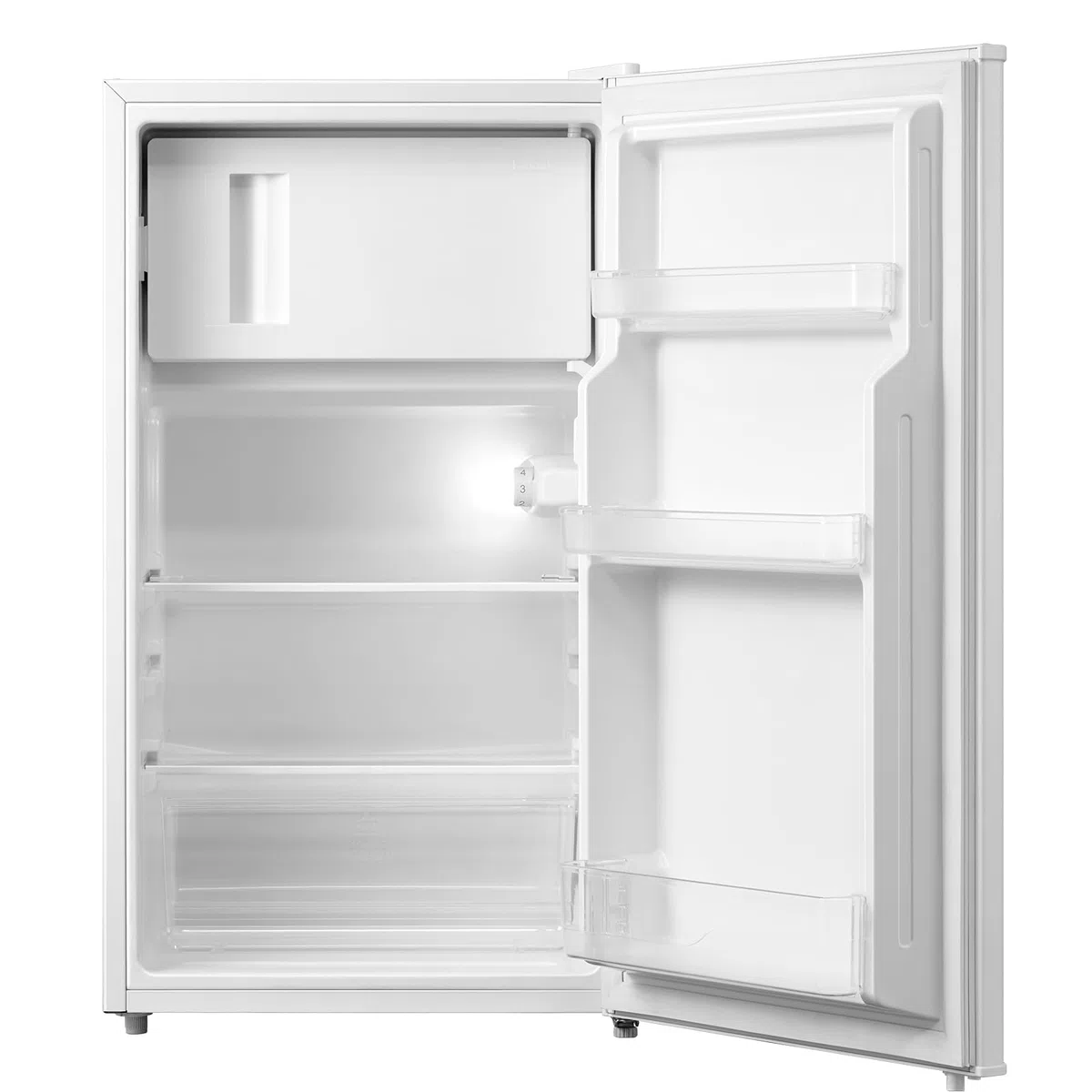COMFEE' RCD115WH2 Frigorifero Piccolo con Freezer 80 Liter, Frigo Monoporta, Bassa Rumorosità 39db, Porta Reversibile, Compressore Inverter, Luce LED, Adatto per Casa, Ufficio, Camera, Bianco