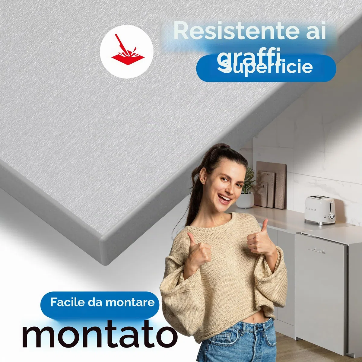 Pannello frontale per lavastoviglie [60 cm & 45 cm] In 10 colori - Per lavastoviglie completamente integrate e semi integrate (Metallic, 715 x 594 mm)