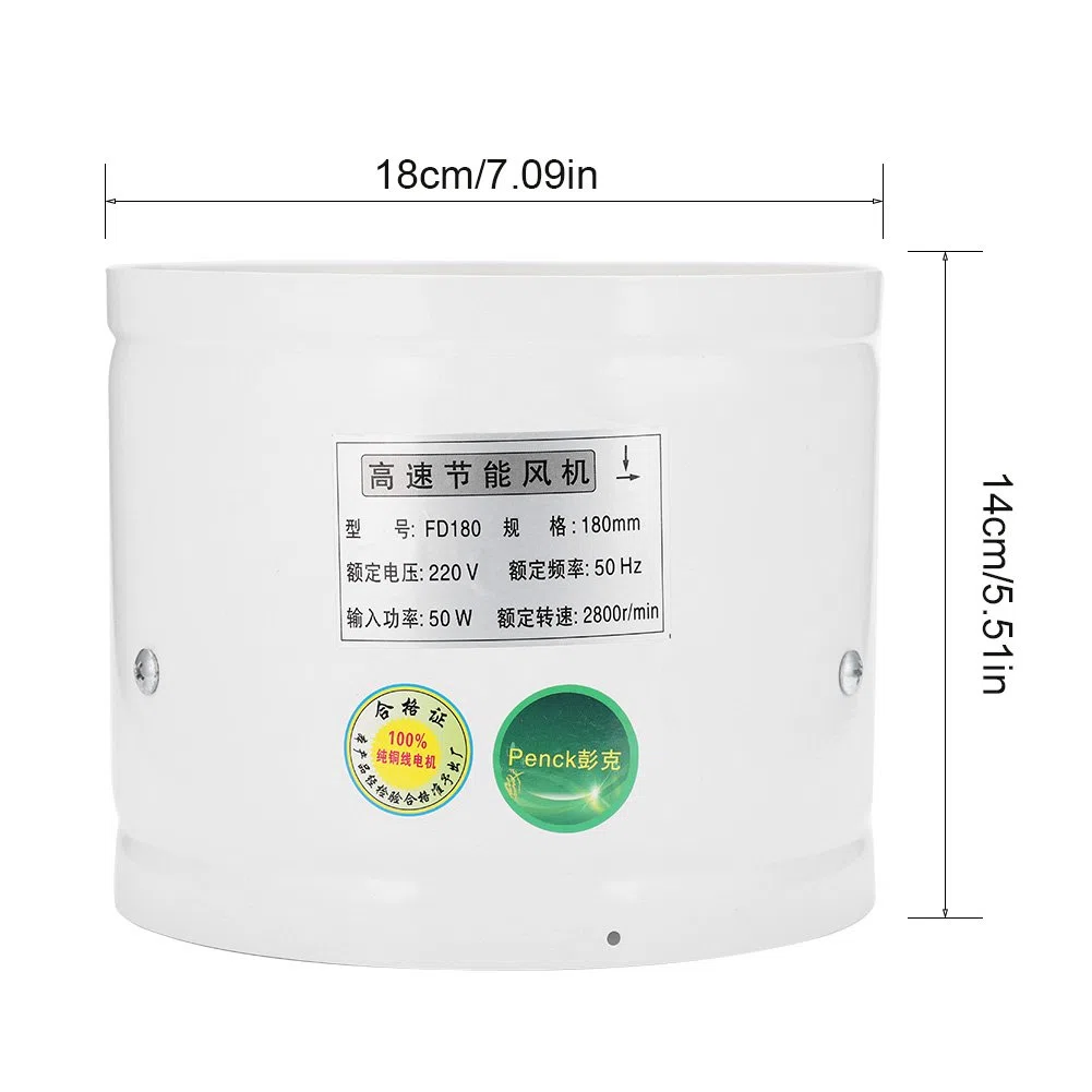 7” 50W 220V Montaggio a Parete Ventilatori di Scarico Ventola di Aerazione Ventola Ventilazione Interna Dispositivo Scarico Soffiante Silenzioso per Casa Bagno Cucina Box Auto Condotto Dell'aria