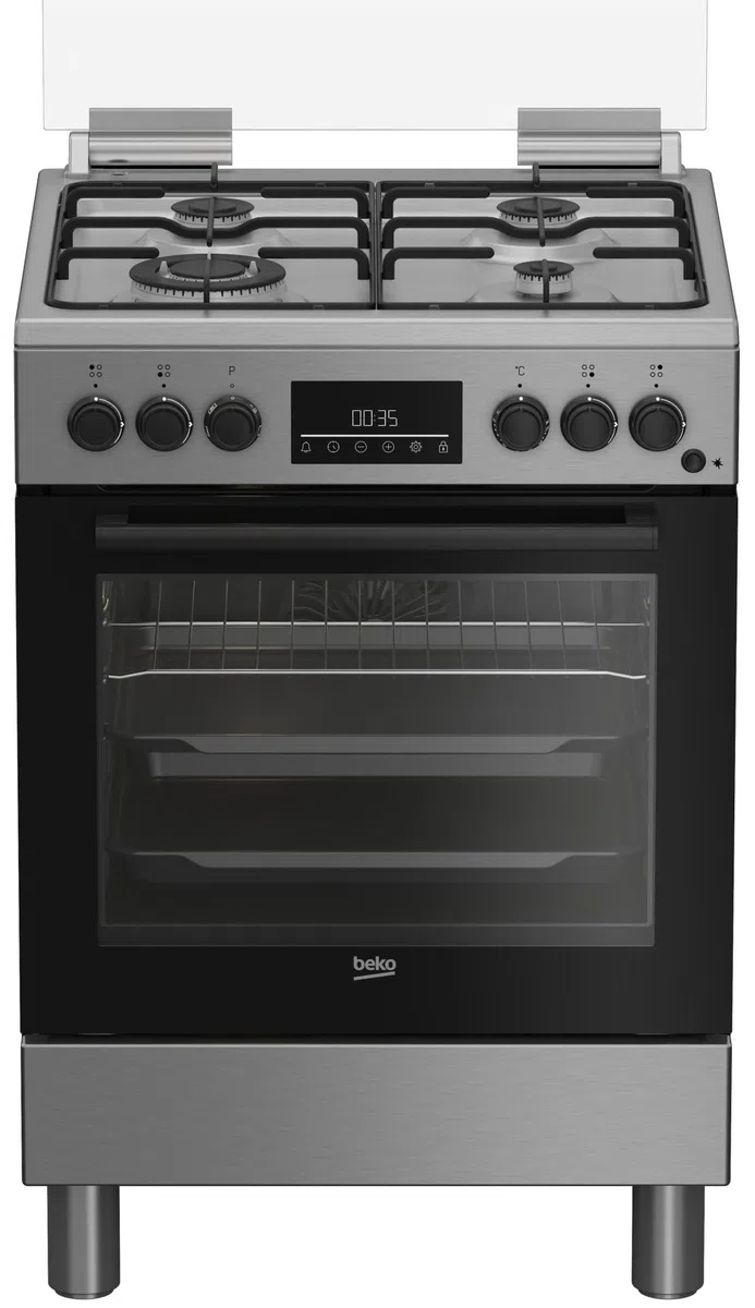 Cucina a gas con forno elettrico 60x60 cm inox 4 fuochi
