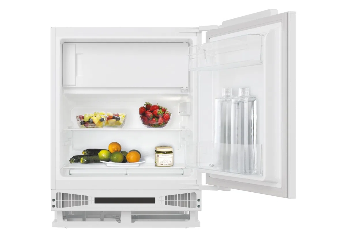 Candy CM4SE68W - Frigorifero da incasso con congelatore, porta a traino, 16 litri, 2 ripiani in vetro
