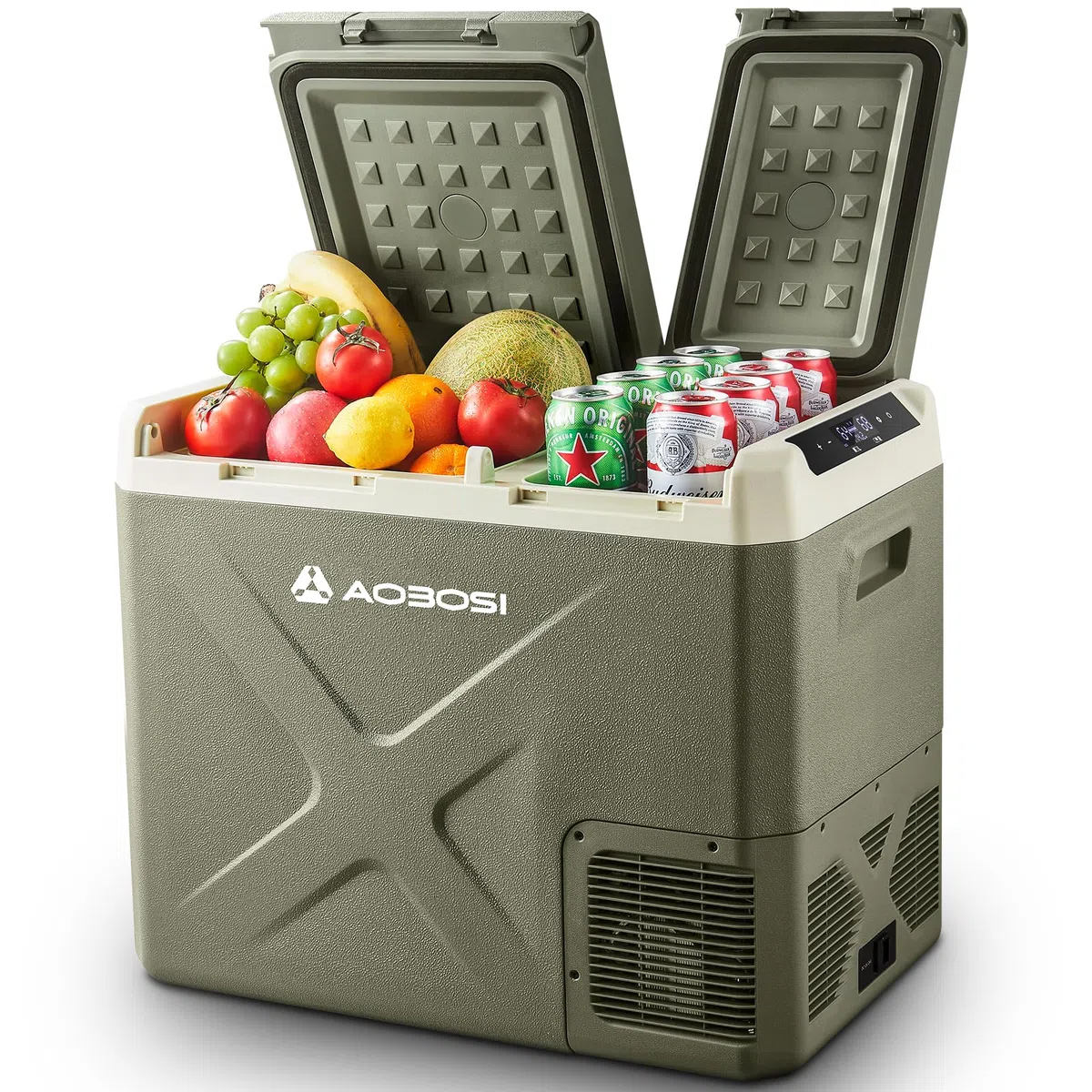 AAOBOSI Frigo Portatile 40L,Frigorifero Portatile 12v 220v Di Controllo,Frigo Da Campeggio 12/24V DC E 100-240V AC,Per L'Auto e La,RV,Viaggi