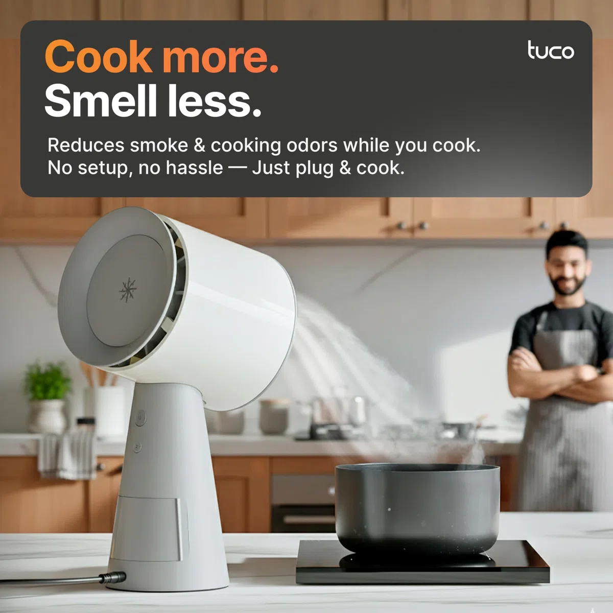 TUCO Cappa aspirante portatile estrattore cucina 3 velocità filtro alluminio rimovibile