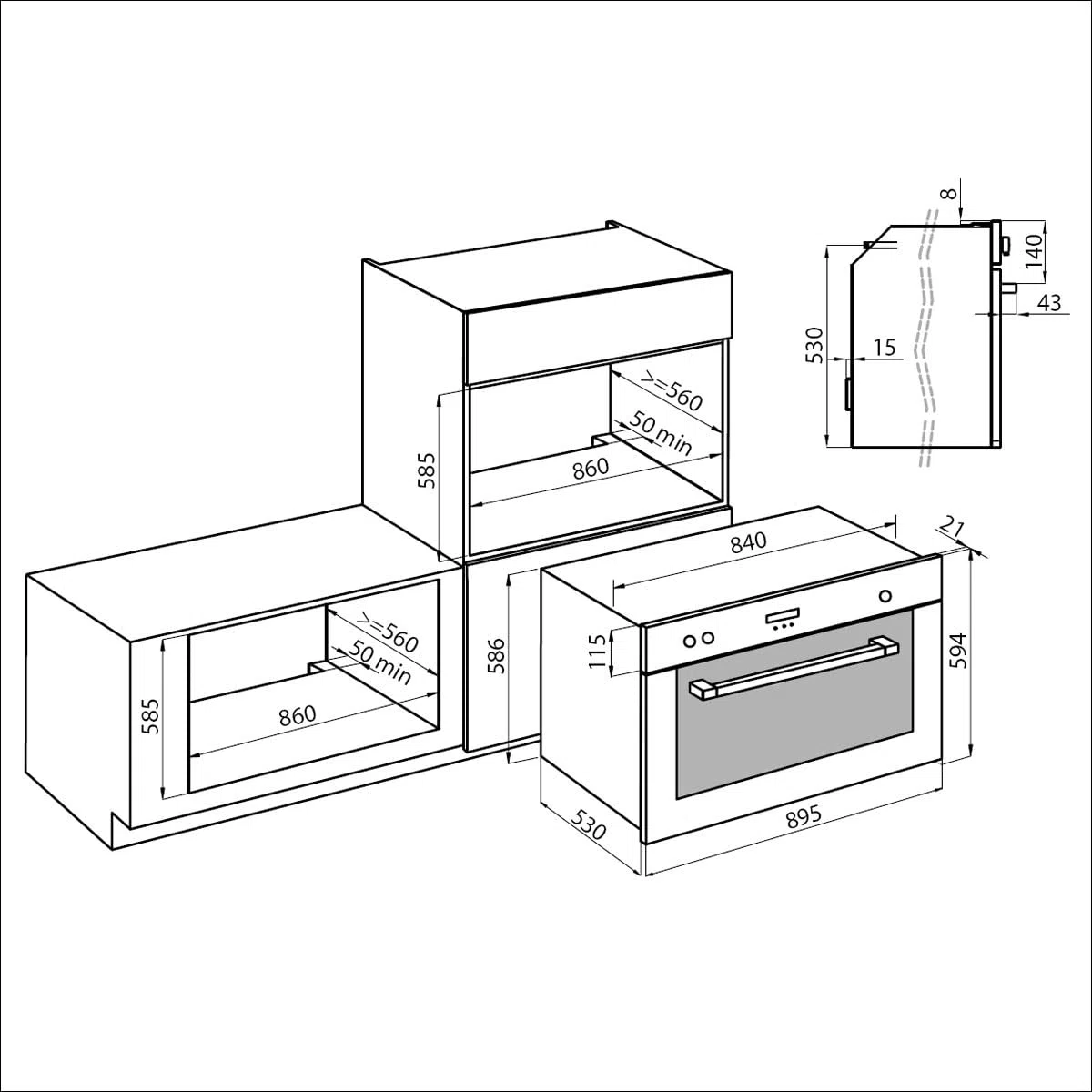 Forno a Gas 91 Litri 90 cm Inox Antimpronta 7193 047 KE