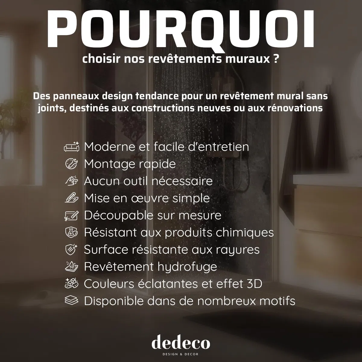 Dedeco - Pannello da cucina con motivo V2 in cemento - 280 x 60 cm alluminio, alzatina per pareti di cucina, impermeabile, resistente al calore, molte misure e materiali, Lacca UV lucida
