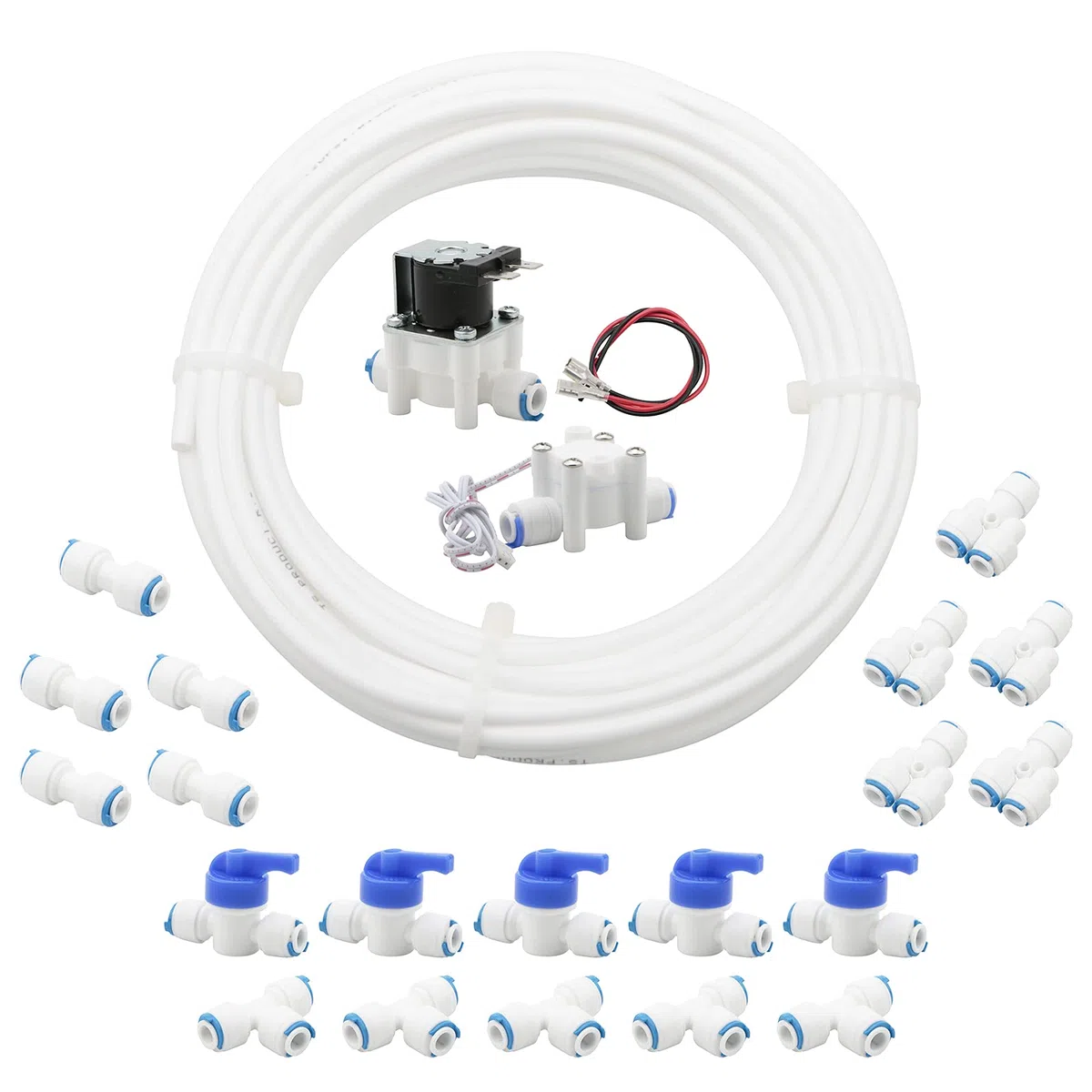 Kit di connettori per frigorifero, 25 pezzi, 10 m, tubo di approvvigionamento idrico, kit di collegamento per il tubo dell'acqua del frigorifero