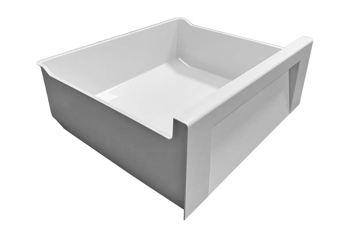 ERICAMBI, Cassetto Superiore/Centrale per Frigorifero, Compatibile con Whirlpool Ariston, Dimensioni 410x350x155 (mm), Colore Bianco, Per Modelli ART 453/A+ CR5050A CBI 601