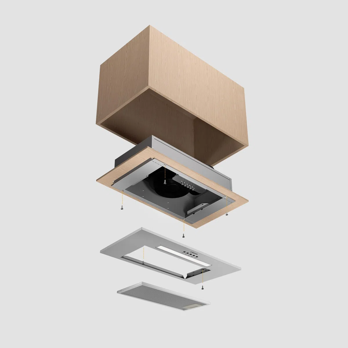CIARRA Cappa aspirante da incasso Modulo ventilatore 52 cm Scarico aria Cappa da incasso Cappa aspirante 300 m³/h Aspiratore efficiente Cappa di scarico Filtro ai carboni attivi compatibile CBCF005