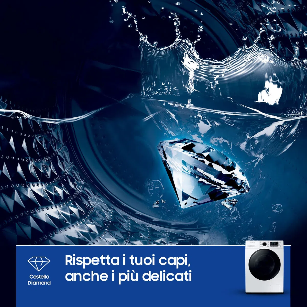 Samsung Lavasciuga Crystal Clean con Ecobubble, WD90TA046BE, 9+6 Kg, 1400 RPM, Classe B/E, Vapore, 60l x 85h x 65p cm (Ricondizionato)
