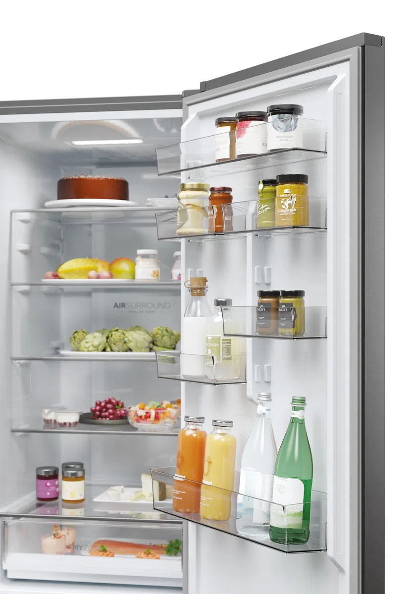 Haier 2D 60 Serie 3 PRO Frigorifero Combinato 406L (289L Frigo + 117L Freezer), Total No Frost, Wi-Fi hOn App, Air Surround, My Zone Pro, Classe D, Dark Inox, 205x59,5x66,7 cm (AxLxP), HDPW3620DNPD