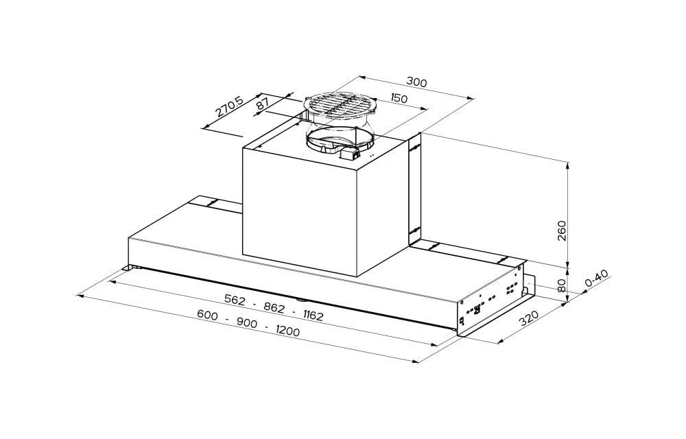 Faber - Cappa ad incasso IN-NOVA SMART X A90 finitura acciaio da 90cm