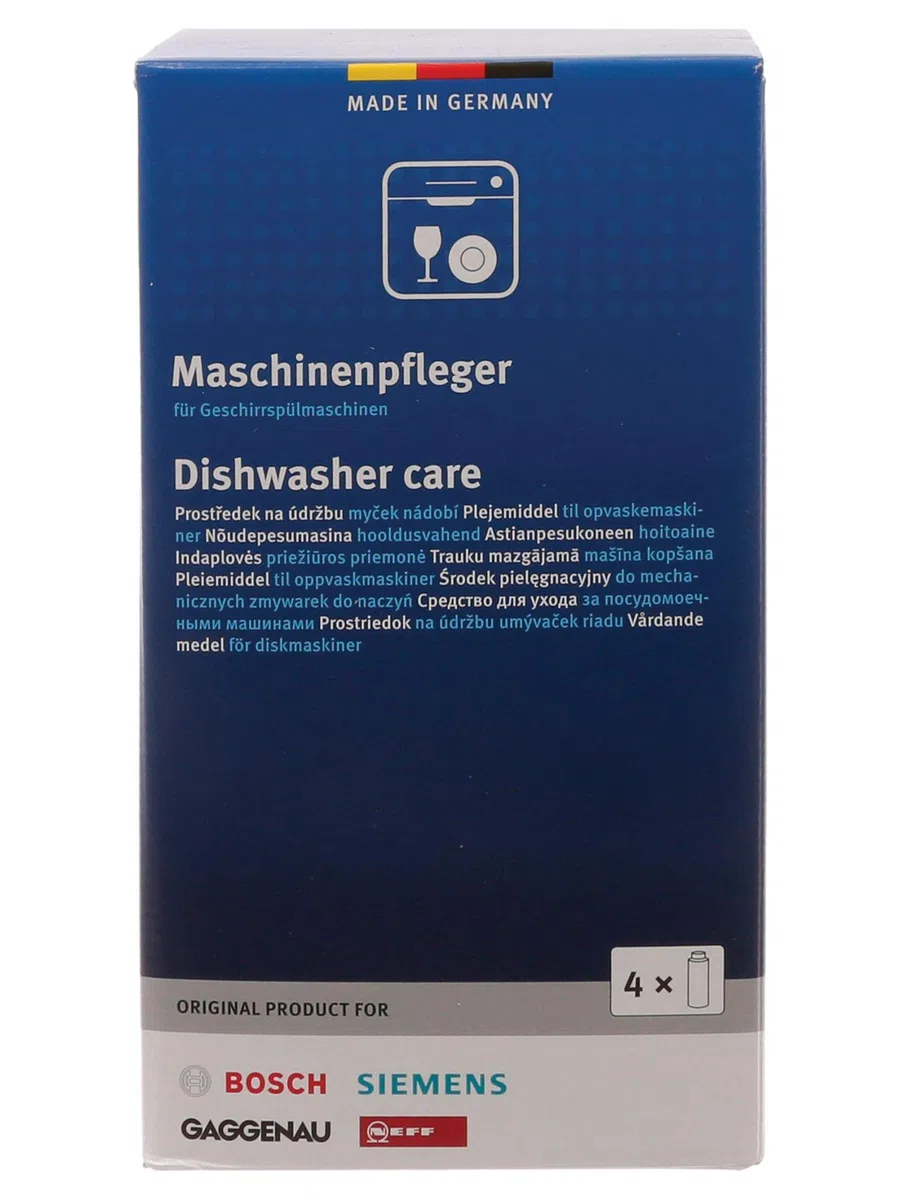Bosch 00311566 Detergente per la pulizia della lavastoviglie, 4 x 250 ml