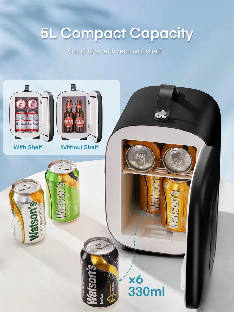 FOHERE Mini Frigo 2 in 1, Frigorifero Portatile da 5 Litri