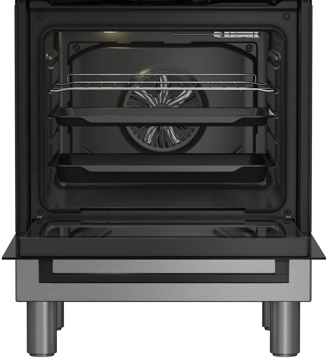 Cucina a gas con forno elettrico 60x60 cm inox 4 fuochi