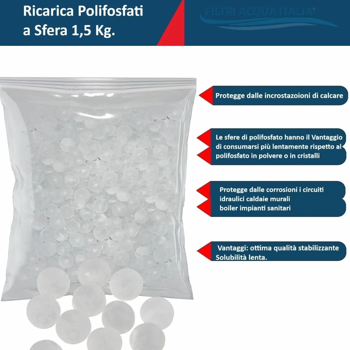 Filtro Anticalcare per Lavatrice e Lavastoviglie + Ricariche di Polifosfato da 1,5 kg (10 ricariche) Attacchi in ottone 3/4"