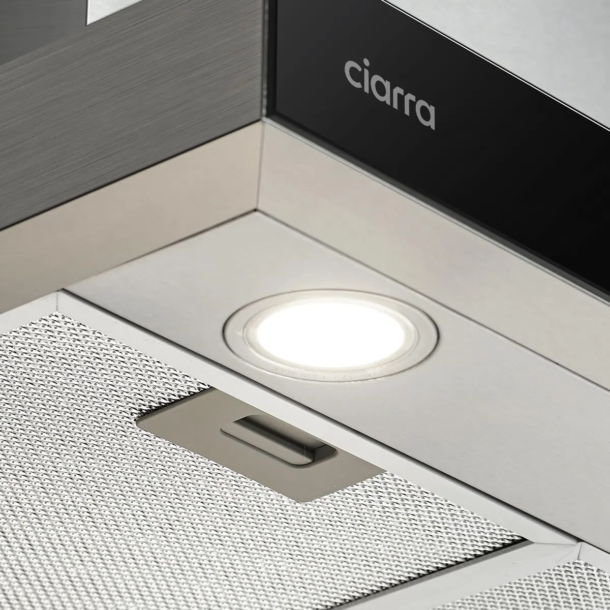 CIARRA CBCS6102 Classe A+++ Cappa Aspirante 60 cm 650 m³/h Touch Control 4 Livelli Inclusa Booster Scarico Ricircolo Aria Montaggio a Parete Acciaio Inox con Filtri Carbone CBCF003